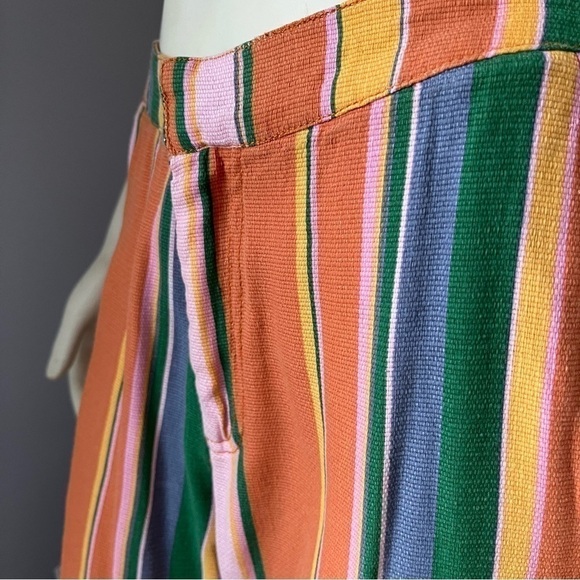 Free People Anthropologie Women’s Boho Striped Pants Orange Green Pink Blue 4 - Picture 11 of 13